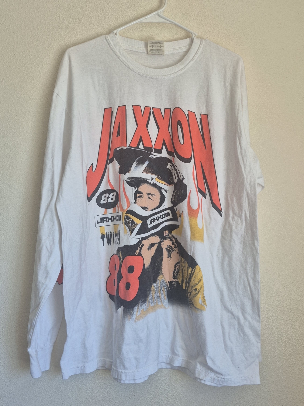Comfort Colors White Long Sleeve Jaxxon 88 Graphic Tee